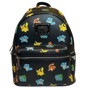 Loungefly Pokémon Starters Mini Backpack NWT Black